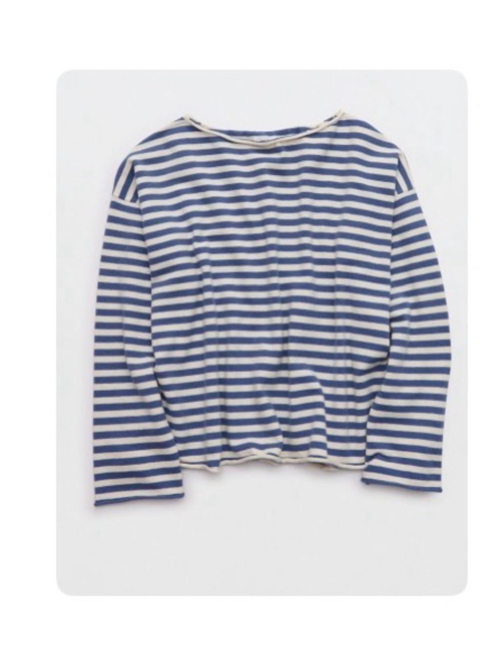 aerie Navy & White Striped Long-Sleeve Kids Tee